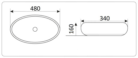 Накладная раковина GID Nc397 48х34 фото