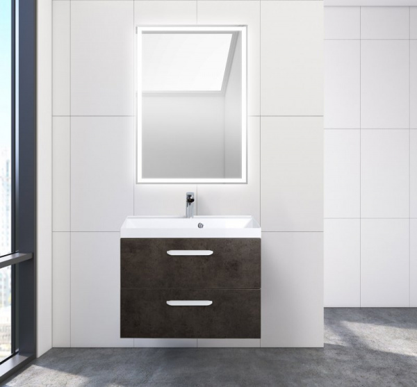 Тумба под раковину Belbagno Aurora AURORA-700-2C-SO-CS Cemento Scuro фото