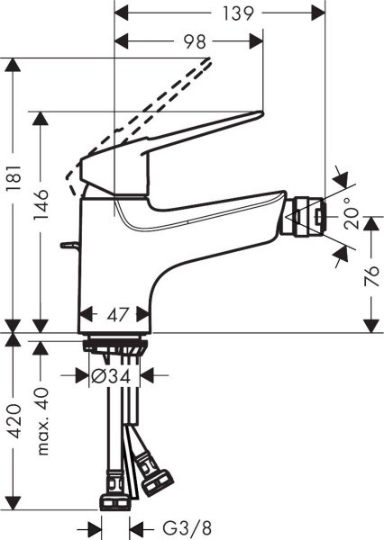 Смеситель для биде Hansgrohe Novus Loop 71233000 фото