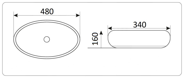 Накладная раковина GID Nc397 48х34 фото
