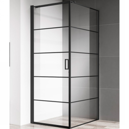 Душевой уголок AQUAme AQM5215-LH-8 80x80 черный фото