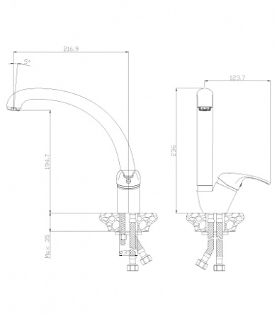 Смеситель для кухни Rossinka Y Y35-23 фото