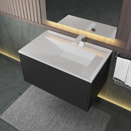 Раковина Uperwood Lotus 80 35490000000 белая глянцевая фото