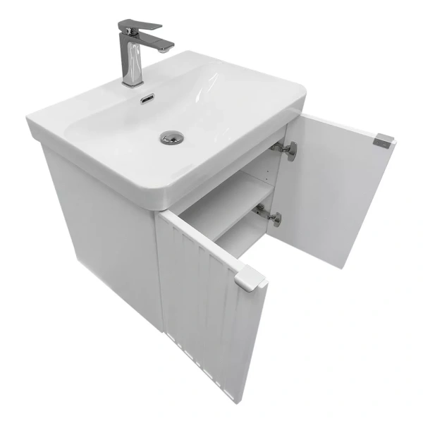 Тумба с раковиной Comforty Тенерифе-60 00-00022171 белая матовая фото