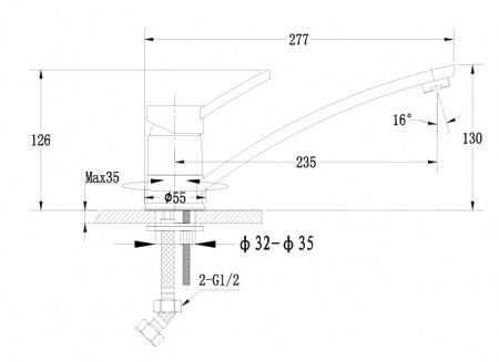 Смеситель для кухни Ewigstein 17240044 бежевый фото