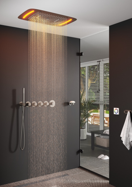 Душевая система встроенная с термостатом Timo Saona SX-2319/18SM черное золото фото