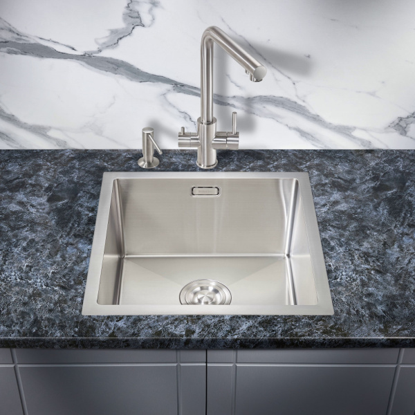Мойка для кухни из нержавеющей стали Milacio Denia 44 Steel MC.77430 44x44 нержавеющая сталь  фото