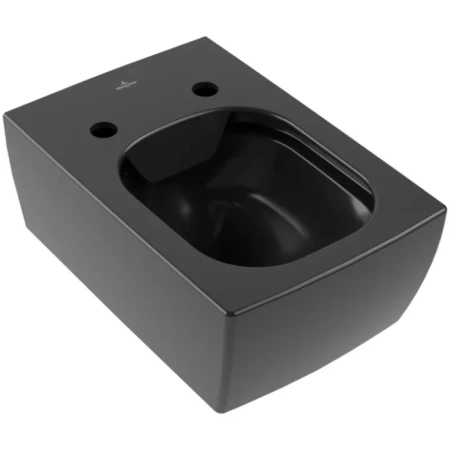 Подвесной унитаз безободковый Villeroy & Boch Memento 2.0 Ebony CeramicPlus 4633R0S5 черный матовый фото