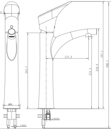 Высокий смеситель для раковины Kaiser Calla 71111 фото