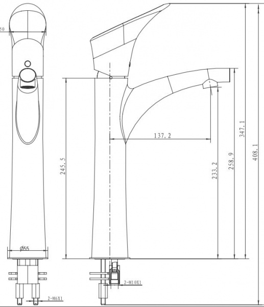 Высокий смеситель для раковины Kaiser Calla 71111 фото