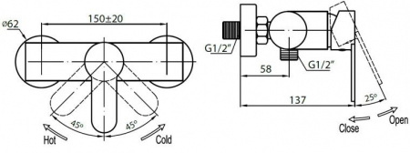 Смеситель для душа Cezares Laconico LACONICO-D-01 фото
