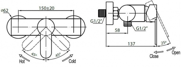 Смеситель для душа Cezares Laconico LACONICO-D-01 фото
