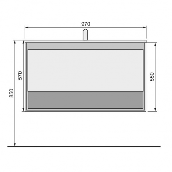 Тумба с раковиной Jorno Glass Gla.01.97/P/W 97 см фото
