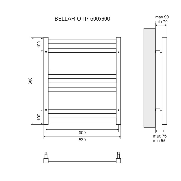 Полотенцесушитель водяной Lemark Bellario LM68607BL 50x60 фото