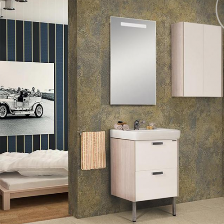 Тумба под раковину Акватон Йорк 55 1A170501YOAV0 белый/ясень фабрик фото