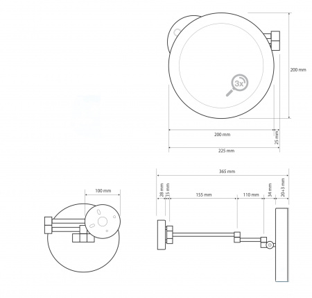 Зеркало косметическое для ванной Bemeta 116101772 фото