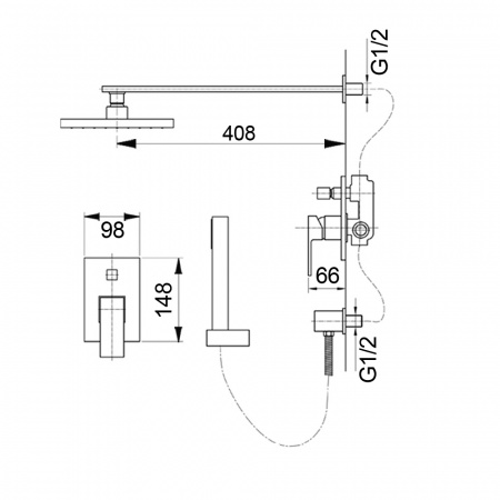 Душевая система для скрытого монтажа Raiber R9505 фото