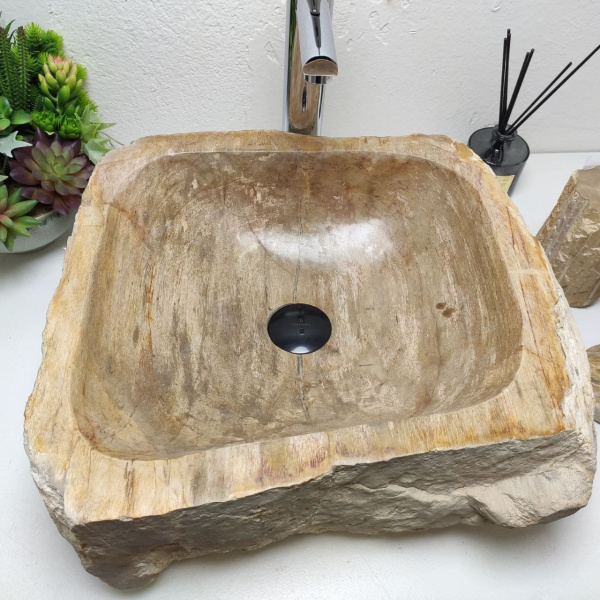 Накладная раковина из окаменелого дерева Fossil Basin OD-01259 (47*43*17) фото