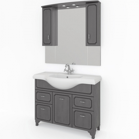 Тумба под раковину Kaksa Патина 004487 105 см серый с черным фото