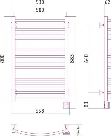 Электрический полотенцесушитель Сунержа Аркус 00-0533-8050 фото