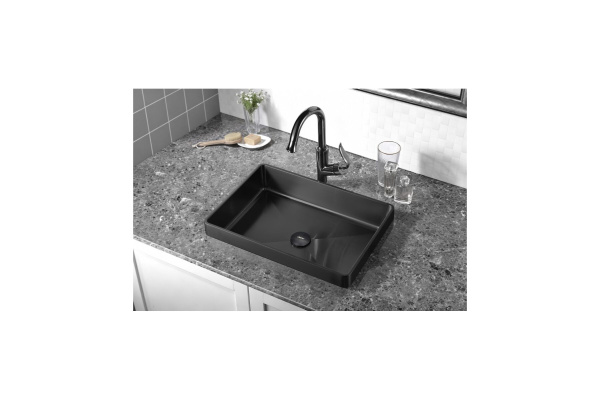 Раковина встраиваемая сверху Abber Wasser Kreis AF2401MB черная матовая фото