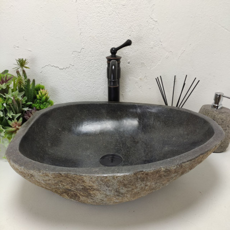 Накладная раковина из речного камня RS01471 (54*44*15) B102 фото