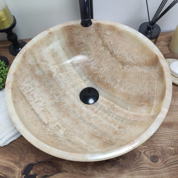 Накладная раковина из оникса Bowl Sunset Medium Tin Lip BO-00827 фото