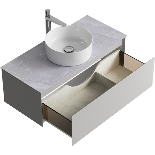 Тумба под накладную раковину Aqwella Geometria 100 GE01101ST серый туман фото