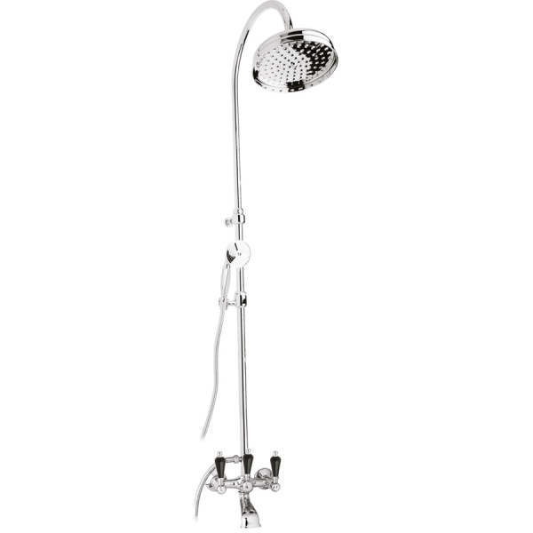 Душевая система (стойка) Cezares Diamond DIAMOND-CVD-01-Sw-N хром/swarovski Nero фото