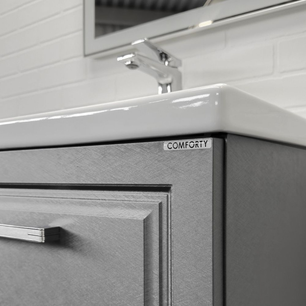 Тумба с раковиной Comforty Бросно-80П 00-00020687CF оружейная сталь фото