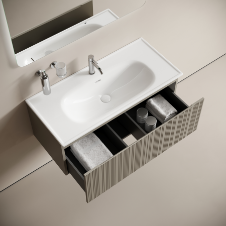 Тумба под раковину Sancos Code CD100GP серая платина фото