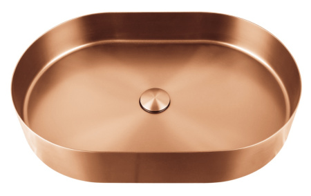 Накладная раковина из нержавеющей стали AltroBagno Eterno 001027RaSp матовая медь фото