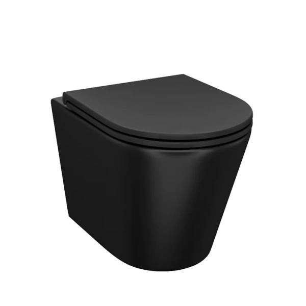 Подвесной унитаз безободковый Iddis Calipso CALR3BMi25 черный матовый фото