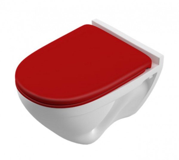 Унитаз подвесной Sanita luxe Attica Color Red с сиденьем soft close ATCSLWH0111 фото