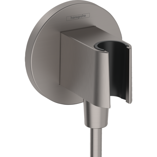 Подключение для душевого шланга Hansgrohe FixFit S 26888340 хром черный шлифованный фото
