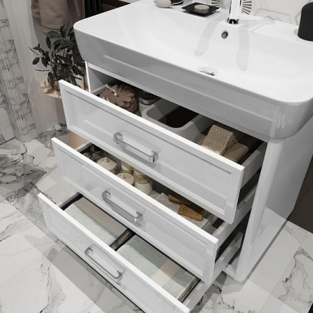 Тумба с раковиной Opadiris Вегас 80 00-00003259 белая фото