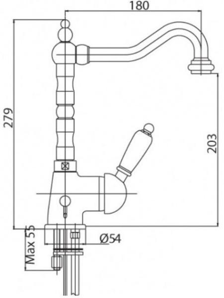 Смеситель для кухни Cezares Vintage VINTAGE-LLM2-03-Sw золото/swarovski фото