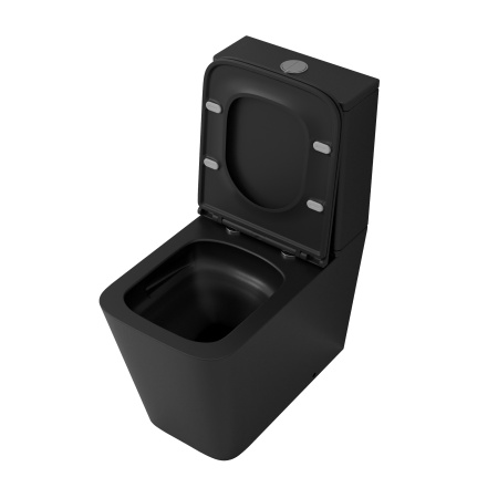 Унитаз напольный Grossman Tornado GR-4418BMSQ черный матовый, с сиденьем фото