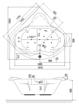 Акриловая ванна Excellent KONSUL 150x150 WAEX.KON15WH фото