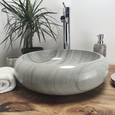 Раковина из камня андезит Indo Donut Blue Kecil Small  DA-00213 фото