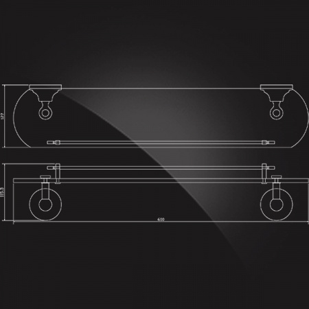 Полка стеклянная Elghansa Carrington CRG-560 60 см фото
