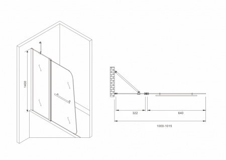 Шторка на ванну ABBER Ewiges Wasser AG50100 100 см фото