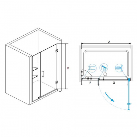 Душевая дверь RGW Hotel HO-012 350601209-14 90 см фото