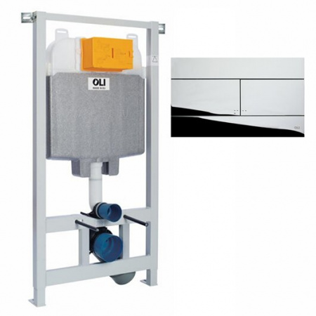 Инсталляция для подвесного унитаза Oli 74 601801mSl00 с клавишей хром глянцевый фото