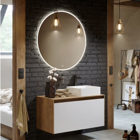 Зеркало с подсветкой и обогревом Aqwella Moon 80 MOON0208AH 80x80 фото