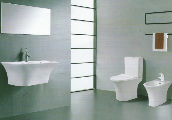 Унитаз напольный CeramaLux 1217-P с сиденьем soft close фото