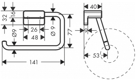 Полотенцедержатель кольцо Hansgrohe AddStoris 41771700 белый матовый фото