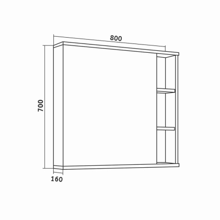 Зеркало-шкаф Grossman Форта 80 2080022 темный дуб галифакс фото