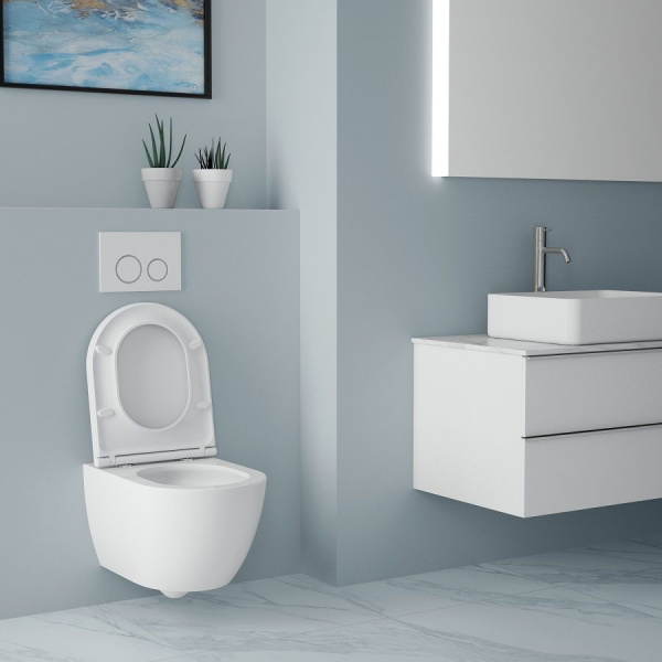 Подвесной унитаз со смывом торнадо Art&Max Torino AM823-V/SC с сиденьем фото