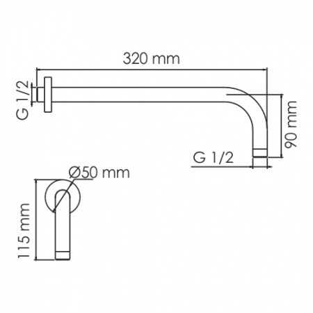Кронштейн для верхнего душа WasserKRAFT Mindel A146 фото